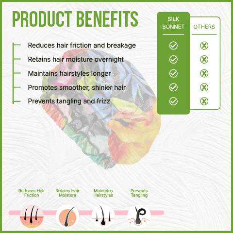 benefits of 100% silk bonnet (sleep hat)