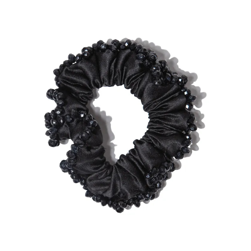 Hand Beaded Scrunchies (colour - black)
