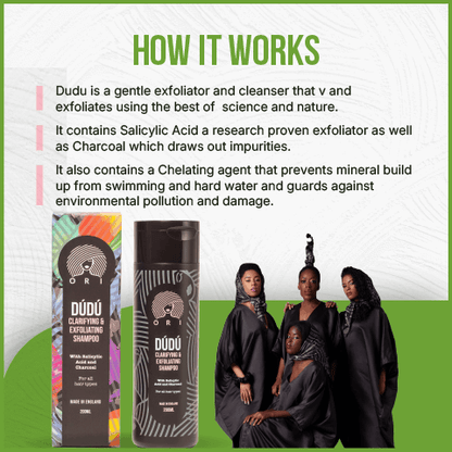 how dudu clarifying & exfoliating shampoo works