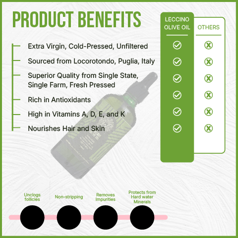 benefits of leccino olive oil - hair oil sealant