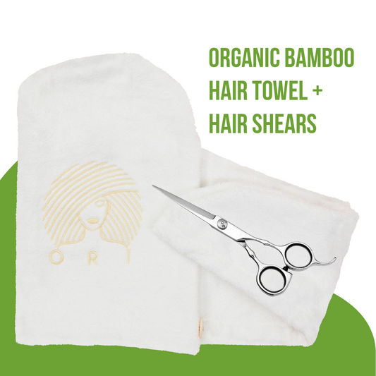 BAMBOO TOWEL + HAIR SHEARS